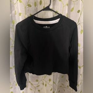 Black Cropped Sweat Shirt